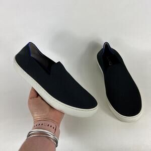 Rothy’s The Original Slip On Sneaker Women's 8 Black White Comfort Casual Shoes